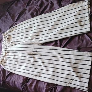 Shein black & white wide leg striped pants